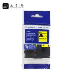 九千谷 标签机色带36mm WZe-661黄底黑字