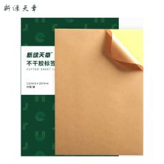 新绿天章 铜版纸 A4深色牛皮纸不干胶 80张 P43364 盒