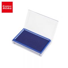 齐心 B3720 方形快干印台印章用印泥油 财务办公用品 蓝色/个