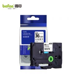 得印 标签机色带不干胶36mmAZe-261白底黑字适用兄弟brotherPT-D200等/个