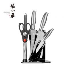 张小泉 银睿套刀六件套 厨房套刀切片刀切菜刀斩骨刀多用 D40500100
