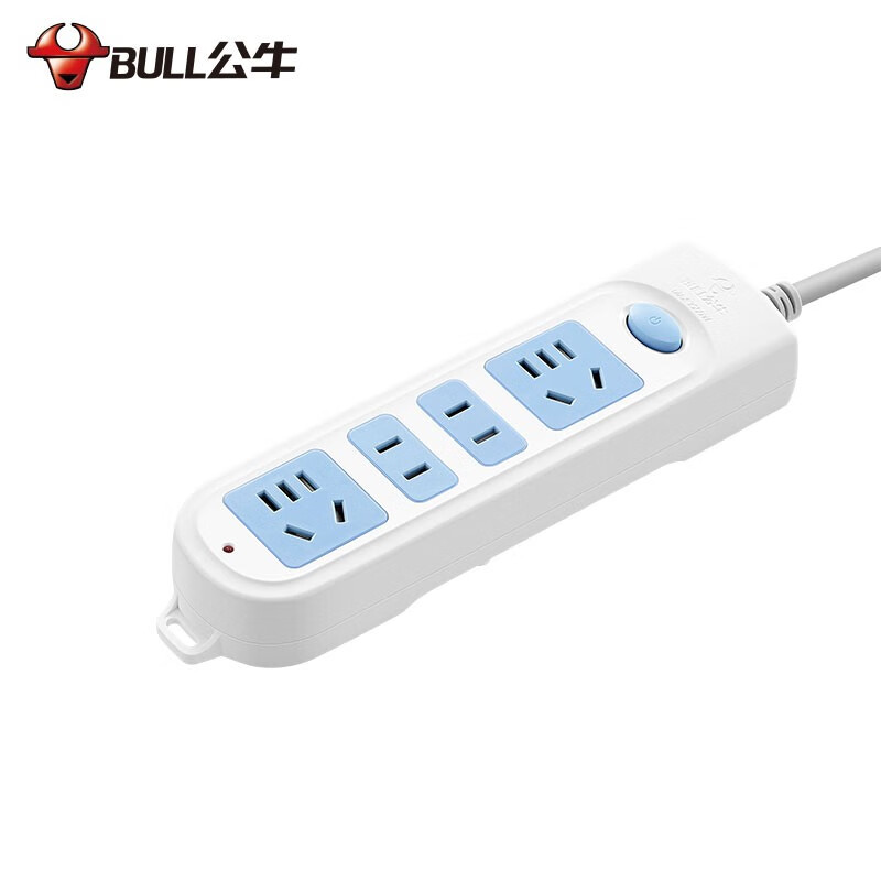 公牛（BULL） GN-607 新国标插座/插线板/插排/排插/接线板/拖线板 白色 4位总控全长1.8米