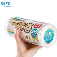 茶花（CHAHUA）304016 保鲜袋背心式加厚手提式食品袋分装袋家用一大卷一次性塑料袋背心式L350只38*30cm