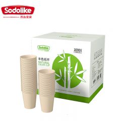 尚岛宜家 本色纸杯1000只箱装250ml加厚原木本色办公商务家用