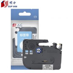 硕方 标签机色带标签带 覆膜透明底黑字 6mm L-111