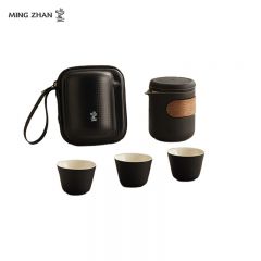鸣盏 MZ-8004旅行茶具便携功夫茶具套装快客杯茶壶陶瓷茶杯功夫茶杯户外便携陶瓷茶具套装