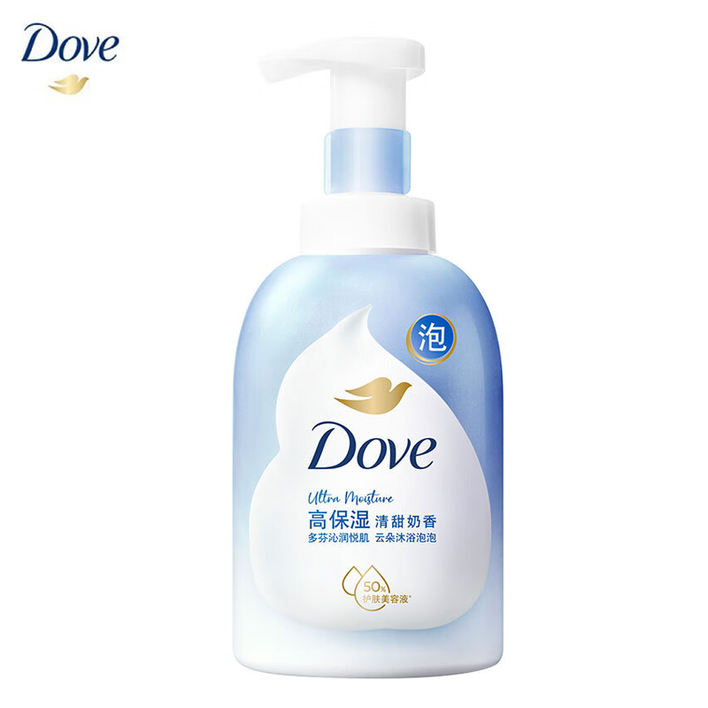 多芬（Dove） 绵密泡泡沐浴露沐浴乳清甜奶香400g滋养保湿滋润焕亮水嫩