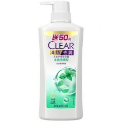 清扬（CLEAR） 去屑洗发露冰爽薄荷净透型V 450g