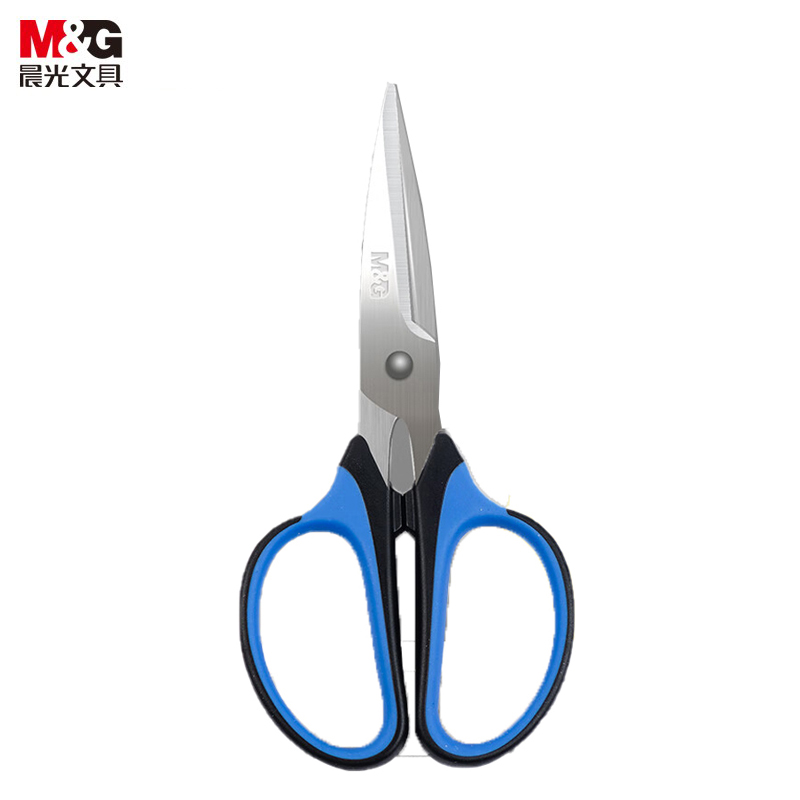 晨光 文具190mm家用强力剪刀 厨房生活手工剪纸刀软胶手柄舒适办公剪子 蓝色单把装ASSN2245