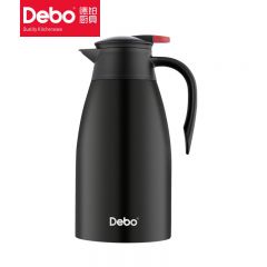 徳铂（Debo） DEP-680食品级不锈钢家用办公真空暖瓶大容量热水壶2L黑色