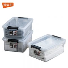 禧天龙 口罩收纳箱应急箱药箱桌面整理乐高玩具收纳盒透明16升3个装