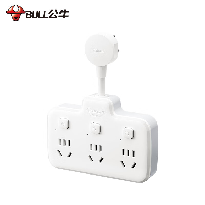 公牛（BULL） 柔性转换插头/品字形一转六插座/无线转换插座/电源转换器 适用于卧室厨房 6位分控 GN-97333
