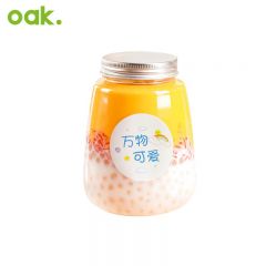 欧橡（OAK） 奶茶杯一次性饮料杯杨枝甘露瓶子带盖果汁咖啡饮品杯350ml*10只C1552
