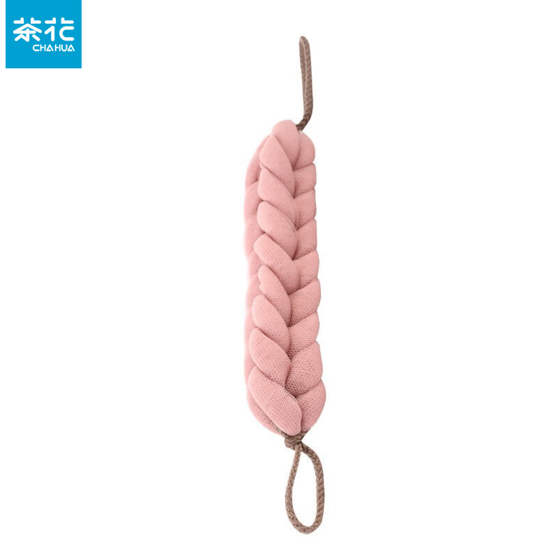 茶花（CHAHUA）搓澡巾沐浴条拉背条成人长条柔软沐浴球浴花搓泥洗澡神器1条 【新款粉色】
