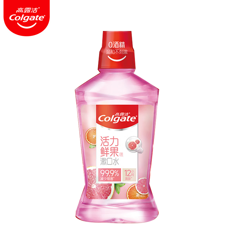 高露洁（colgate）鲜果味漱口水500ml 清新口气牙龈护理涑口水无酒精