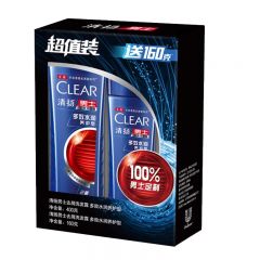 清扬（CLEAR）男士去屑洗发露多效水润养护型深层清洁头皮滋养水润柔顺 （400g+160g ）
