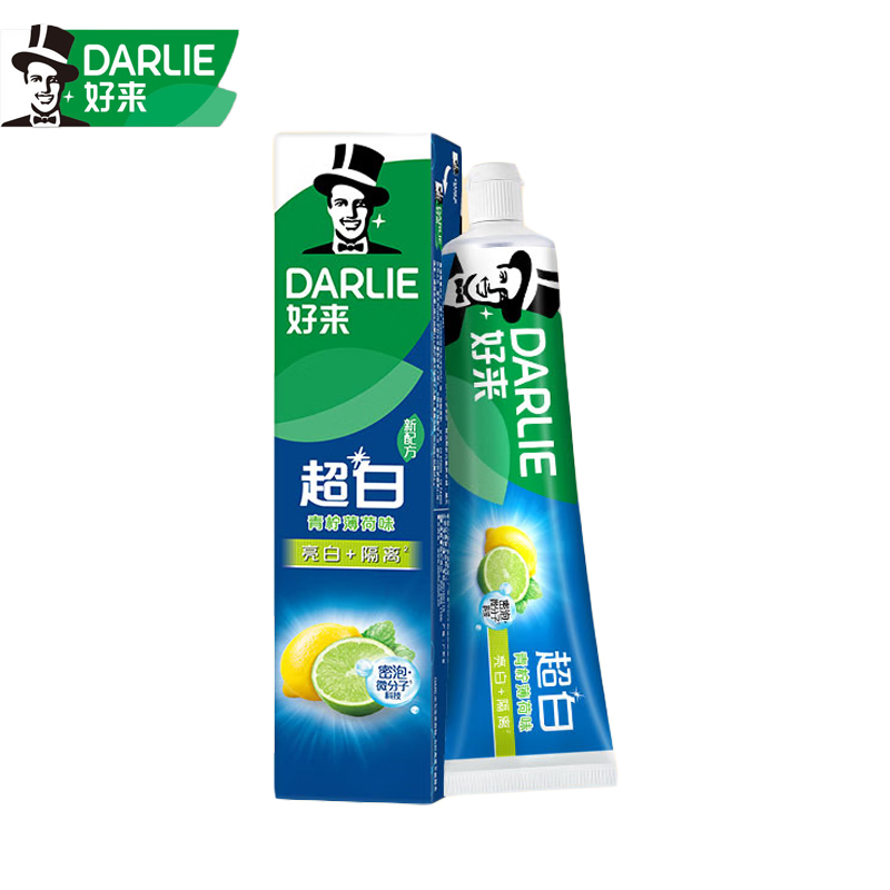 好来（DARLIE）超白青柠薄荷牙膏140g 去牙渍 （新老包装随机发放）