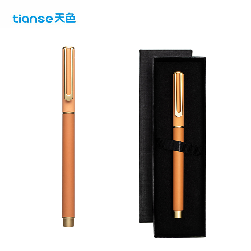 天色 商务签字笔0.5mm 橘色盒装 TS-1220  支