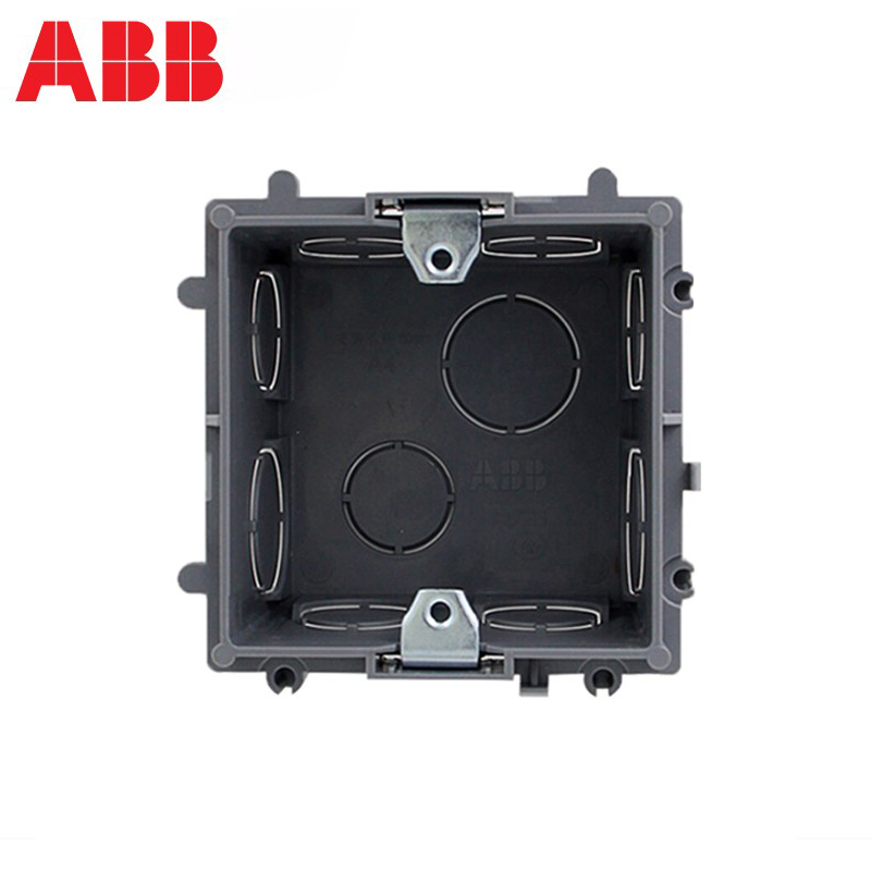 ABB开关插座面板 86型暗装底盒接线盒 AU565 1个
