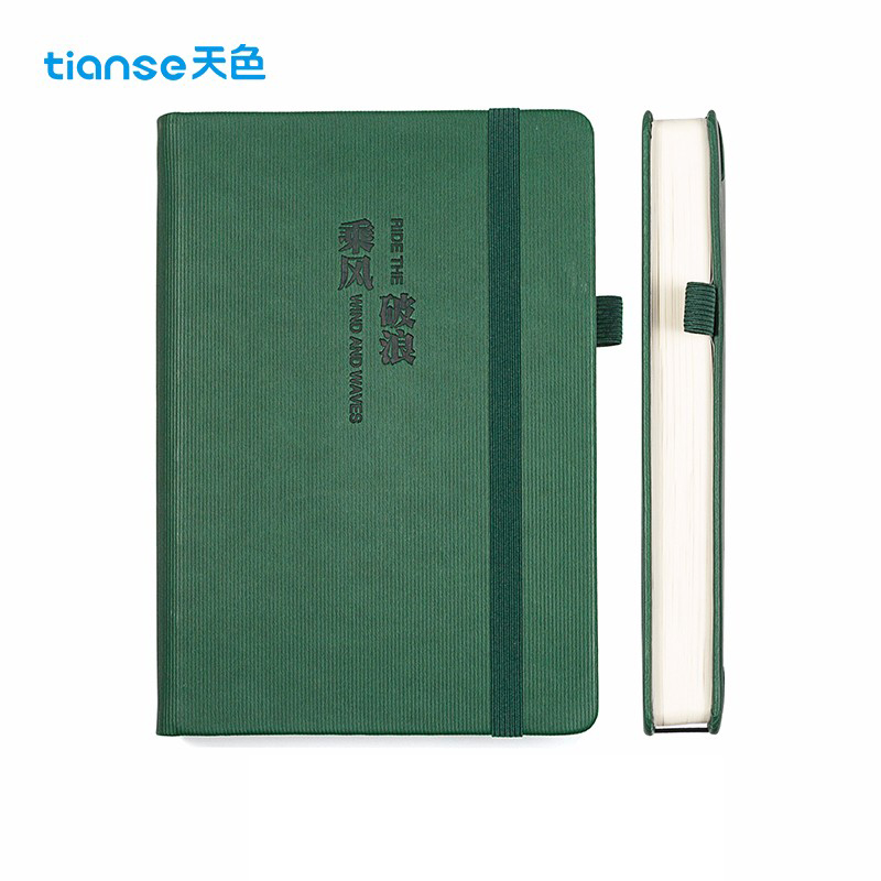 天色  A5笔记本子记事本360页日程本软皮面本高档会议 TS-4148 绿色（乘风破浪）