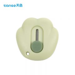 天色 迷你随身美工刀 学生美术裁纸刀小号可爱随身刀子文具 TS-2712 绿色熊掌