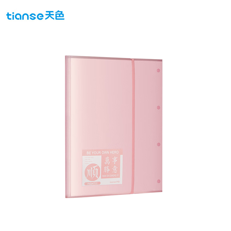 天色（TIANSE）A3/40页试卷夹试卷收纳册试卷收纳袋资料册文件夹 TS-16042 粉色