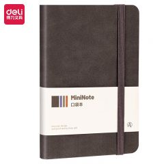 得力 BP118 笔记本记事本简约随手记小号记录备忘录厚文具日记本 A6/96张-黑色 单本装