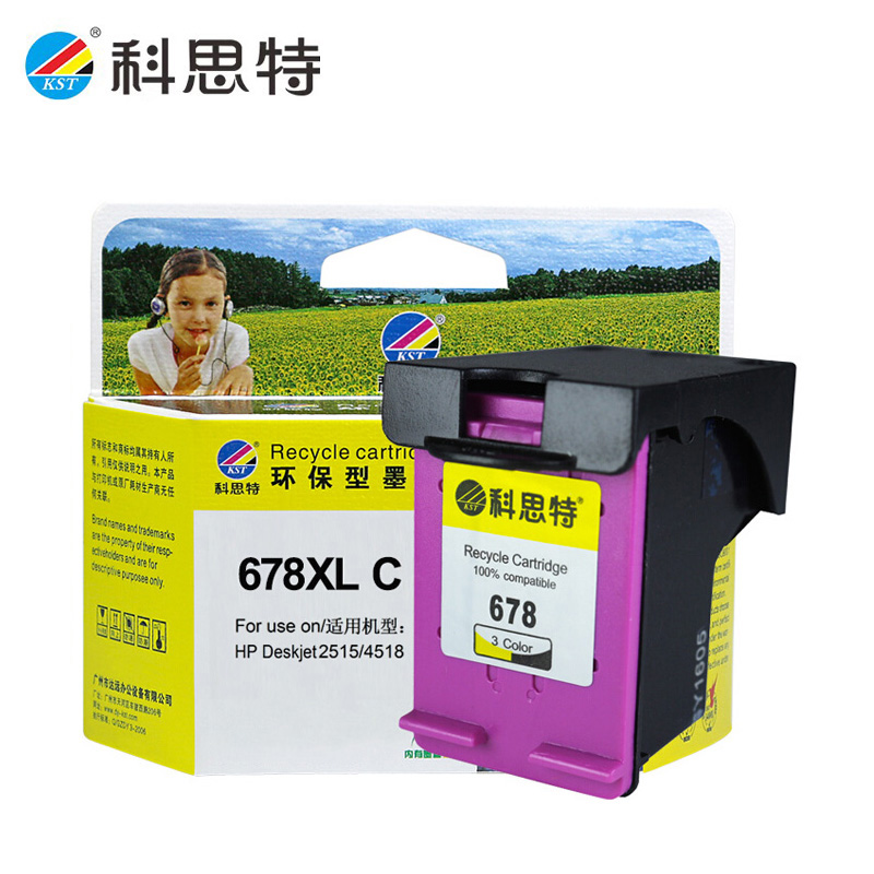 科思特 678XL 彩色墨盒 适用惠普DeskJet 2515 /4518 个