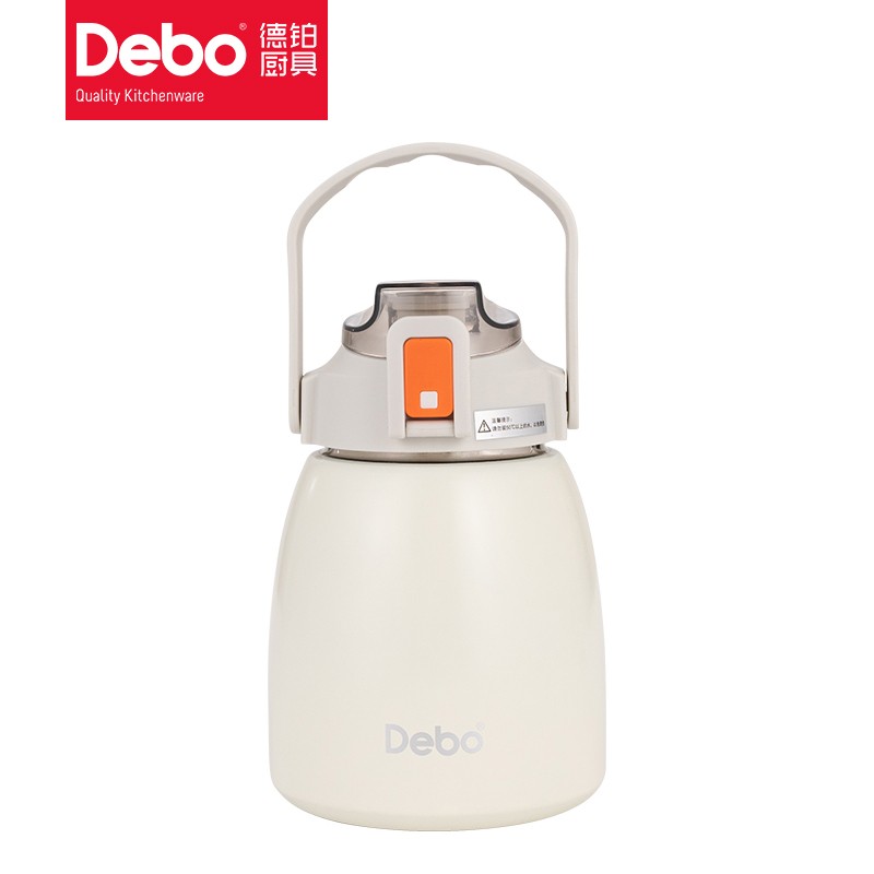 徳铂（Debo） DEP-DS305大肚杯保温杯高颜值可爱水杯学生儿童大容量便携保温杯900ml白色