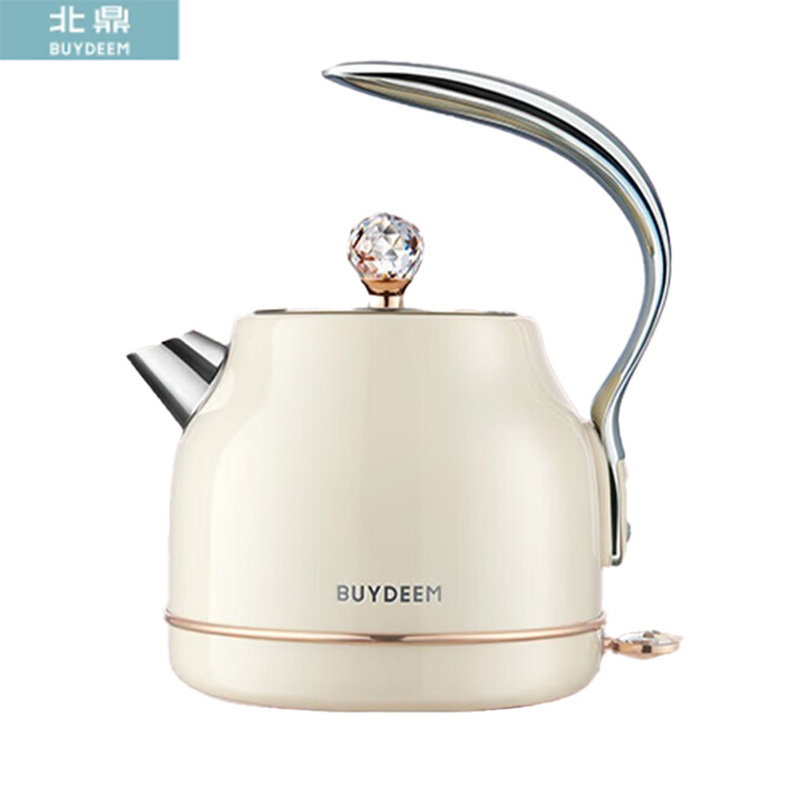 北鼎（Buydeem） K208炫彩全304不锈钢电水壶半封闭把手自动断电热水壶烧水壶泡茶开水壶 1L香槟黄