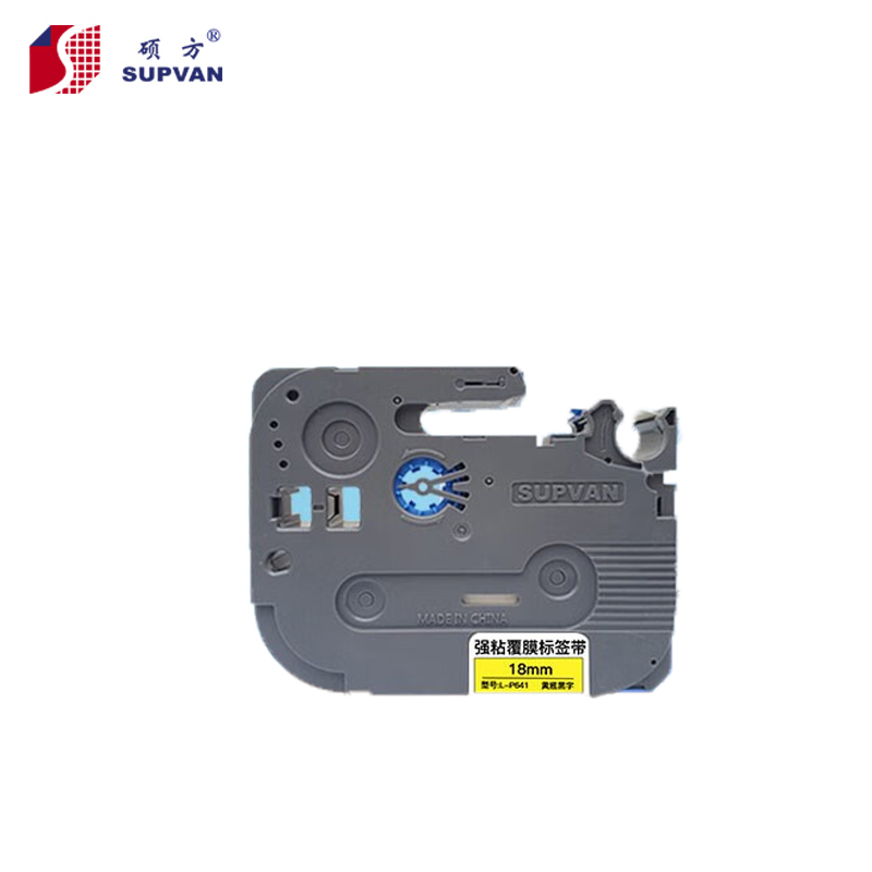 硕方  L-P641  18mm 强粘覆膜 黄底黑字标签纸/标签色带/印字带/盘