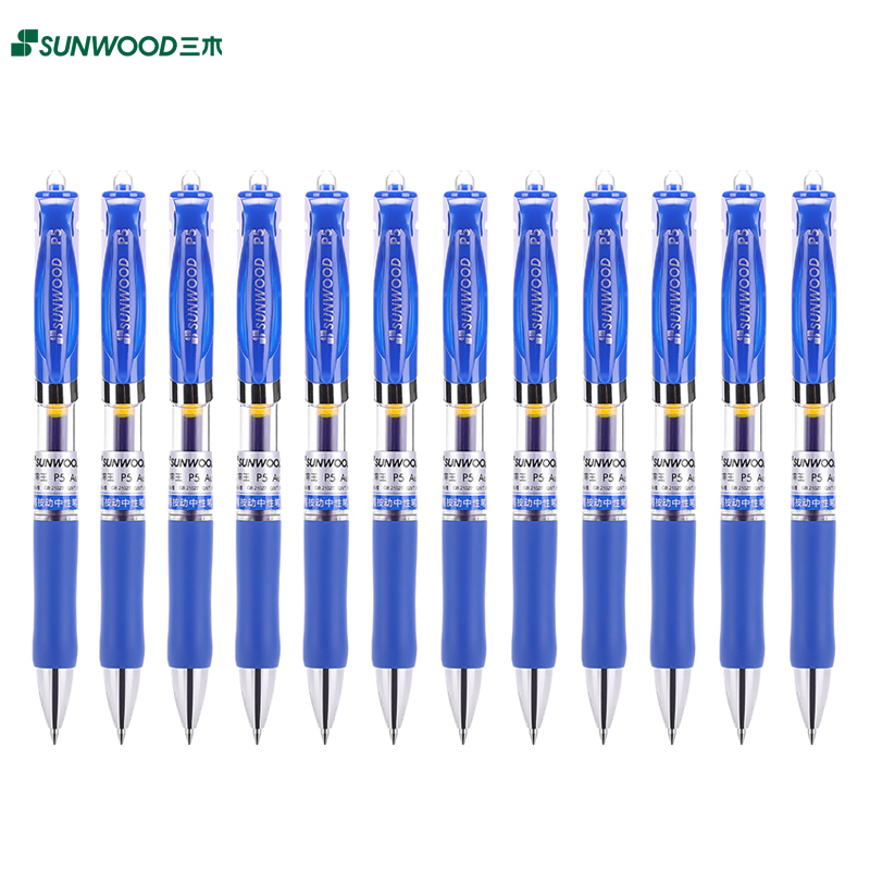 三木（SUNWOOD）  P5 按动子弹头中性笔 0.5mm 12支/盒 蓝色 (计价单位：盒）