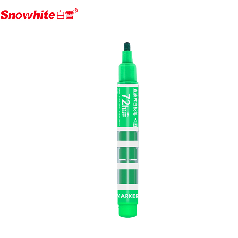 白雪(snowhite)WB-588 单头绿色白板笔 可擦易擦记号笔 会议笔8支/盒
