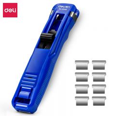 得力（deli） 8591 办公装订推夹器 可夹纸张数40张蓝色推夹器