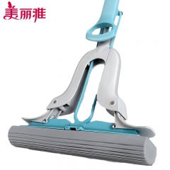美丽雅（MARYYA）对折式挤水拖把34cm共2个拖头可伸缩把杆拖地不累腰 HC082403