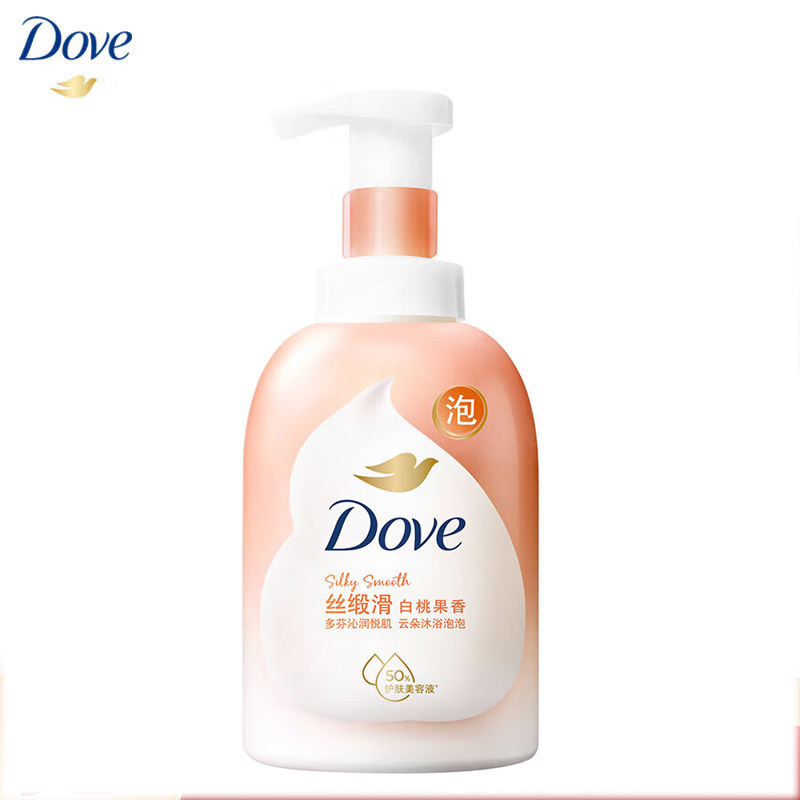 多芬（Dove）绵密泡沫泡泡沐浴露沐浴乳 白桃果香400g 滋养保湿 滋润焕亮水嫩