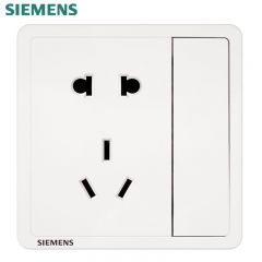 西门子（SIEMENS）开关插座面板 致典系列雅白色 五孔插座带双控开关