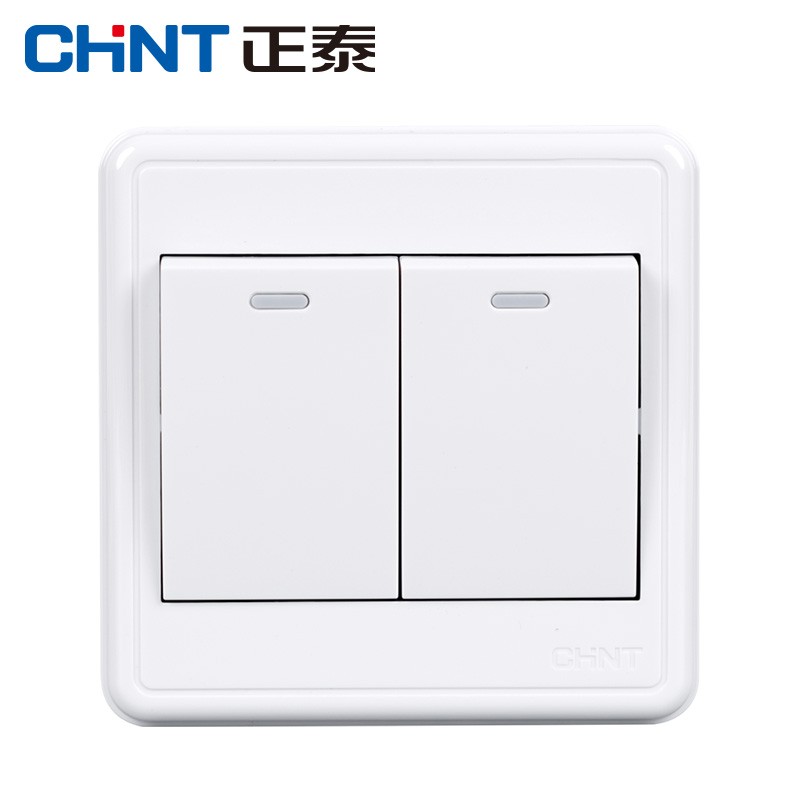 正泰（CHNT）明装插座墙壁面板二三插 NEW1-C00400A 强电系列1 二开双控
