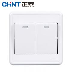 正泰（CHNT）明装插座墙壁面板二三插 NEW1-C00400A 强电系列1 二开双控