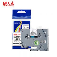 天威 标签色带 TZw-221 BK 9MM*8M白底黑字 适用标签机PT-E100B 卷