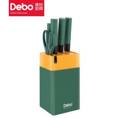 徳铂（Debo） DEP-800克拉米不锈钢刀具套装 多用刀具6件套 厨房套刀食物剪