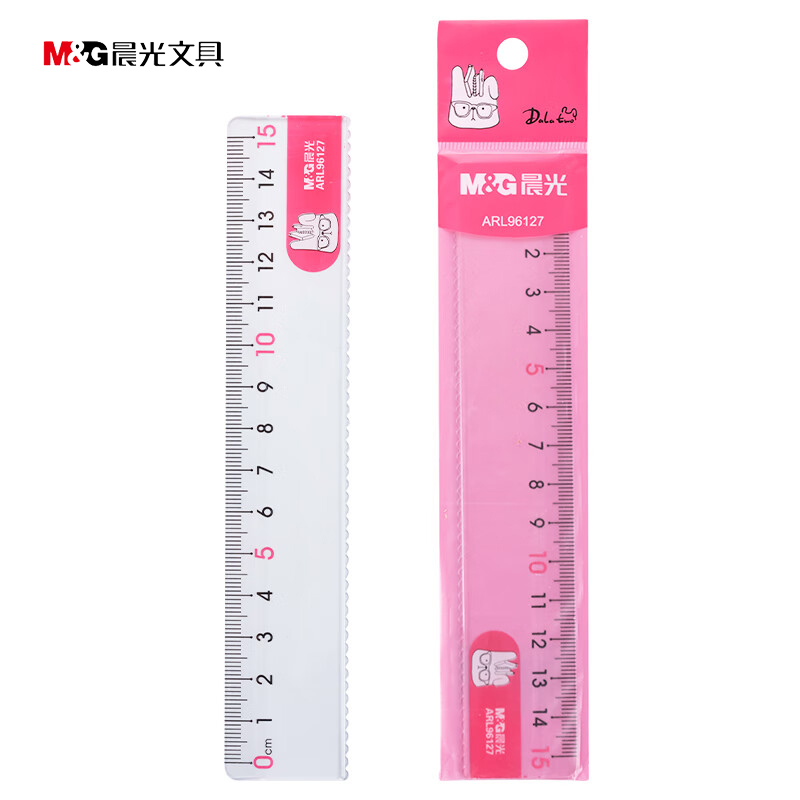 晨光(M&G)文具15cm学生直尺 绘图制图波浪边耷拉兔系列开学文具单个装ARL96127考试推荐