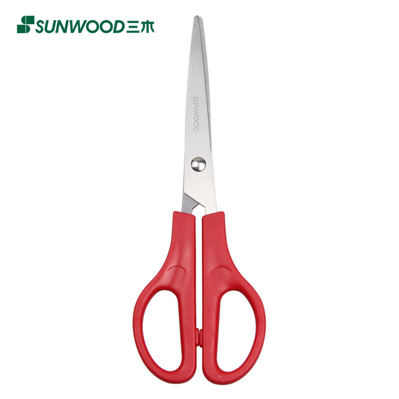 三木（SUNWOOD） 效率王系列168mm办公家用生活剪刀红色P74