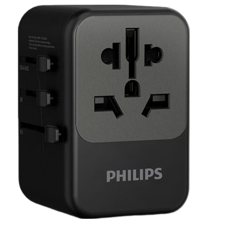 飞利浦（PHILIPS） 出国旅行多国通用PD65W转化插座 2A+2C 1008B