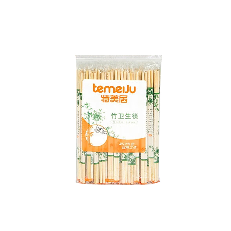 特美居（temeiju） 一次性筷子 家用野营快餐竹筷一次性外卖餐具粗圆筷独立装300双装