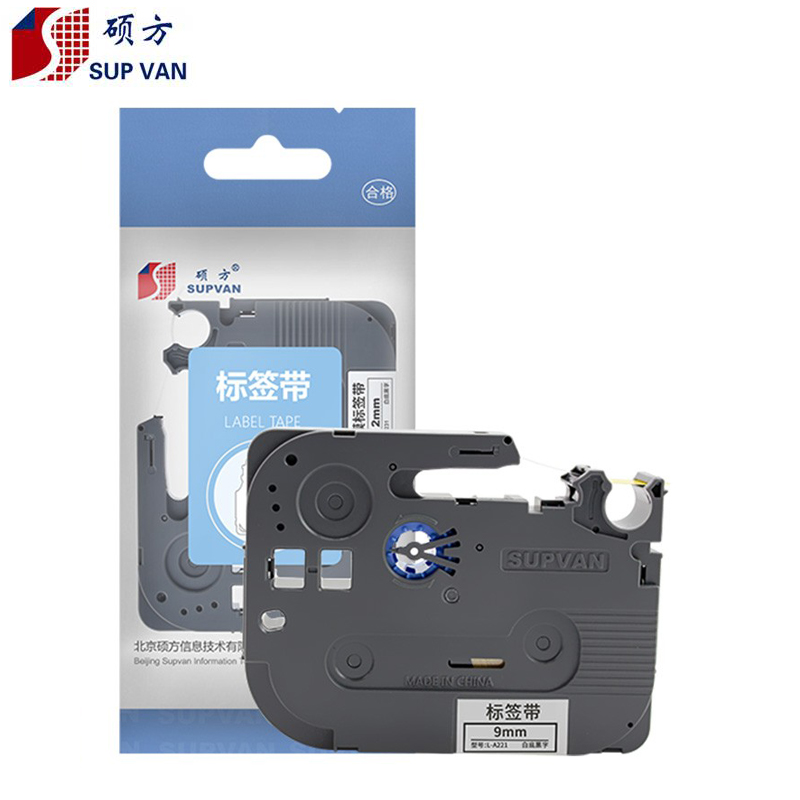 硕方 标签机 色带标签带 覆膜透明底黑字 12mm L-131