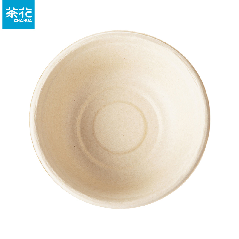 茶花（CHAHUA） 一次性纸碗餐具派对户外烧烤野炊用品可降解纸碗 【本色深碗(500ml)8个装】 G09011