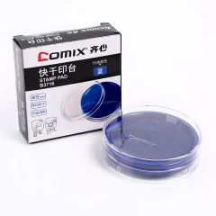 齐心（COMIX）φ80mm圆形快干印台印泥 红色 B3716