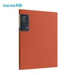 天色（TIANSE）A4/30页资料册文件夹插页袋 彩色试卷资料分科收纳袋 TS-1645 珊瑚橙