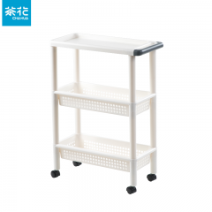 茶花（CHAHUA）多层家用可移动带轮三层置物架优选材质强力承重 113001